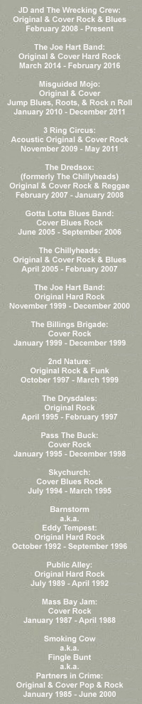 Jeremy JD Sheehan's Band List